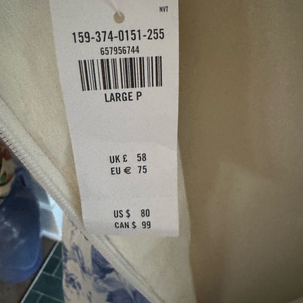 Abercrombie & Fitch Sundress NWT LP Fully lined blue & white floral 98% cotton 🪻 - Picture 6 of 7